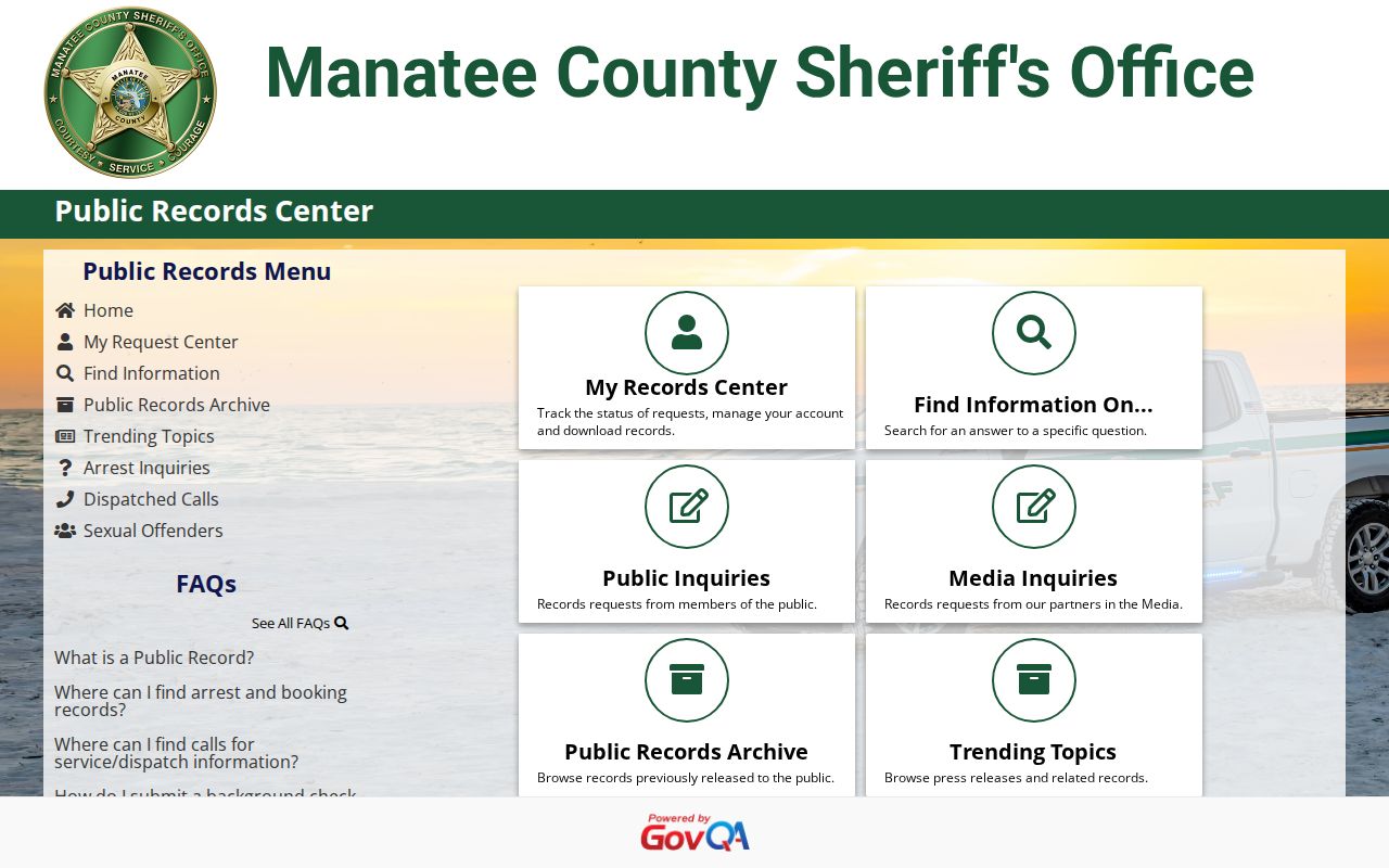 Manatee County release record request portal for a 72-hour jail release list