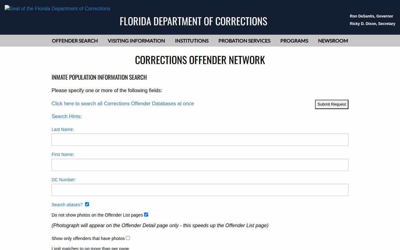 Manatee County projected release date FDC inmate search