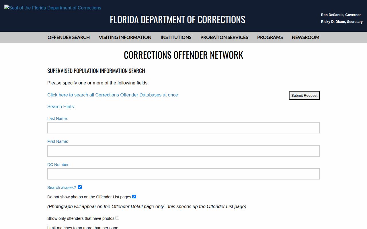 Manatee County probation and parole supervision search