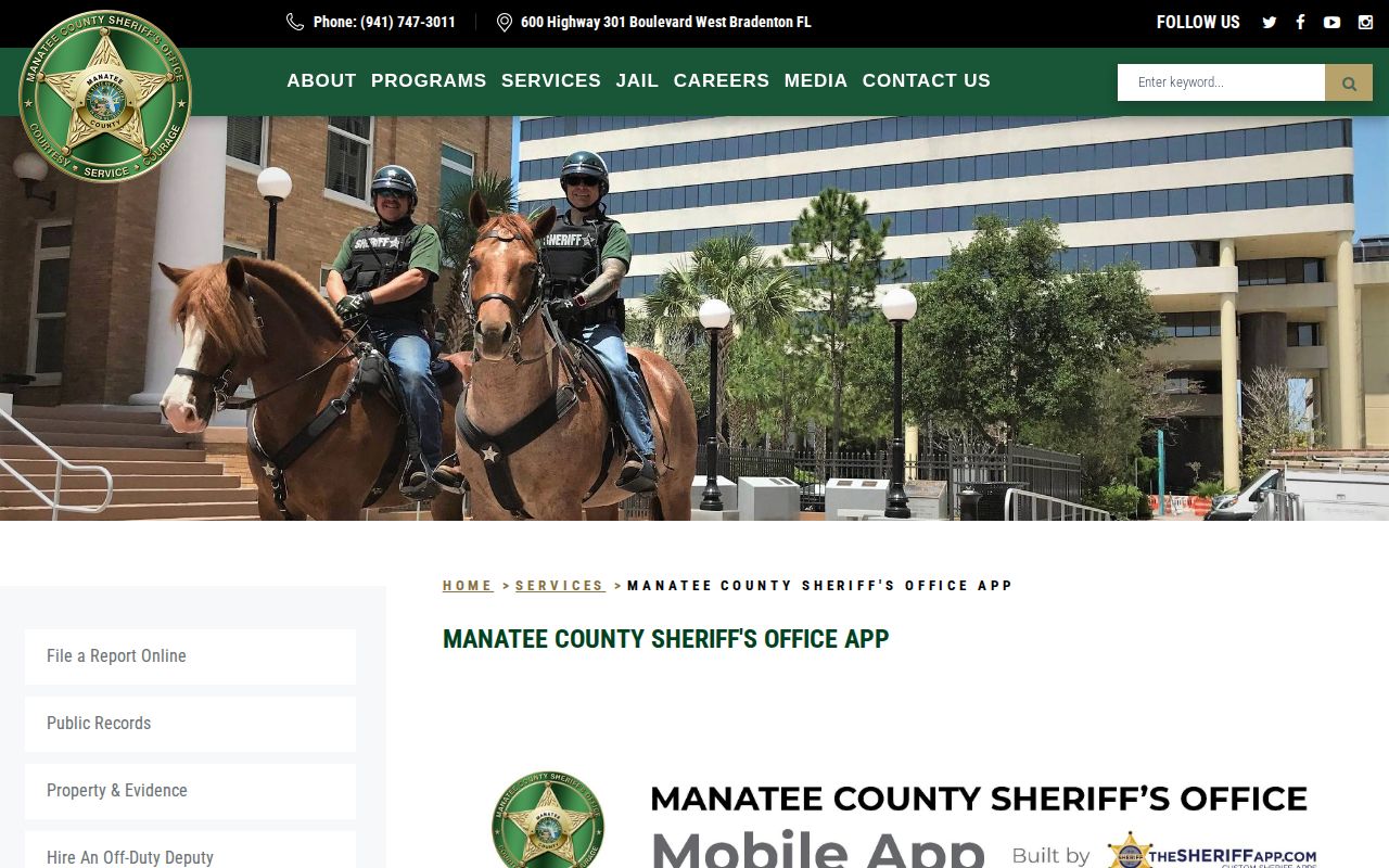 Manatee County Sheriff app release mugshot search information